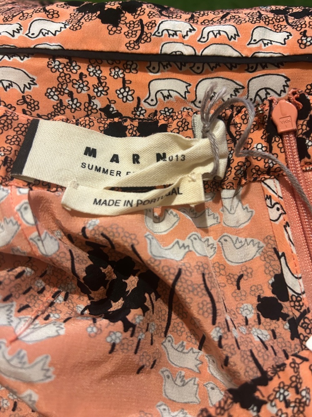 Marni Coral Peach Printed Pencil Skirt - Picture 7 of 7